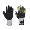 13 مقياس رمادي HPPE Shell Nitrile Sandy Coated Anti-Vibration Gloves