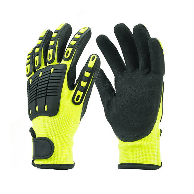 13 مقياس HPPE Shell Nitrile Sandy Coated Anti-Vibration Gloves