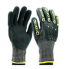 13 مقياس أسود HPPE Shell Nitrile Sandy Coated Anti-Vibration Gloves